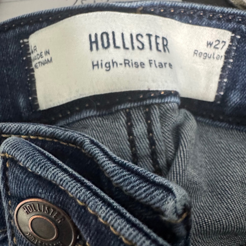 Hollister High-Rise Flare Jeans Medium Wash‎ Blue Denim W27 Regular - Picture 3 of 7